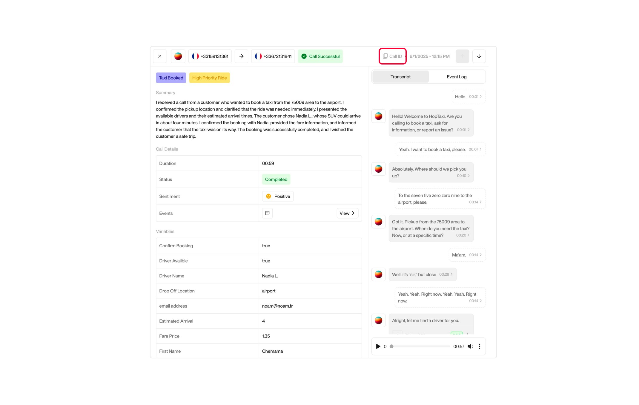 Send Email action interface on light mode
