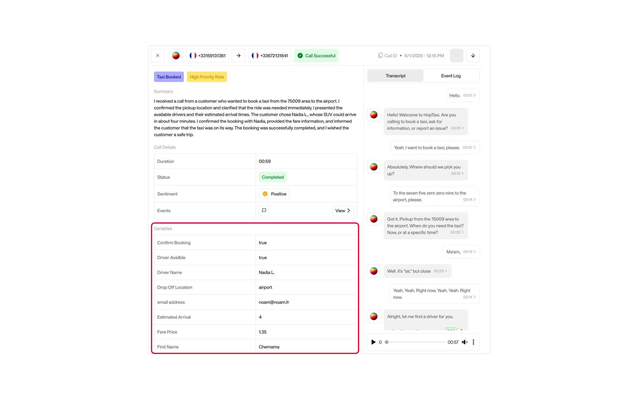 Send Email action interface on light mode