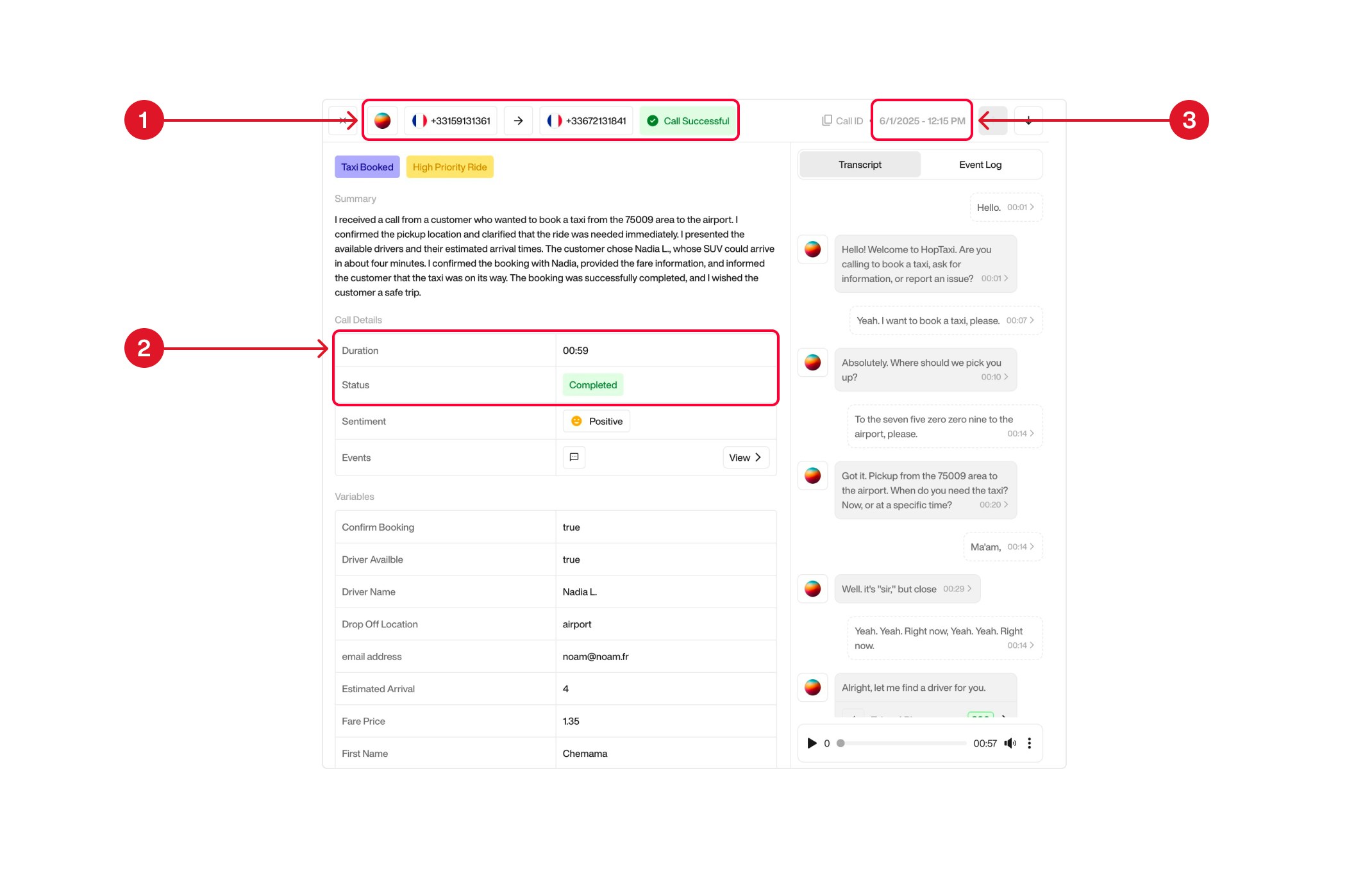 Send Email action interface on light mode