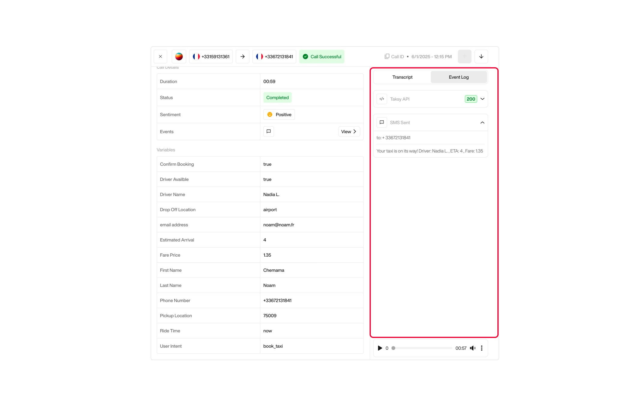 Send Email action interface on light mode