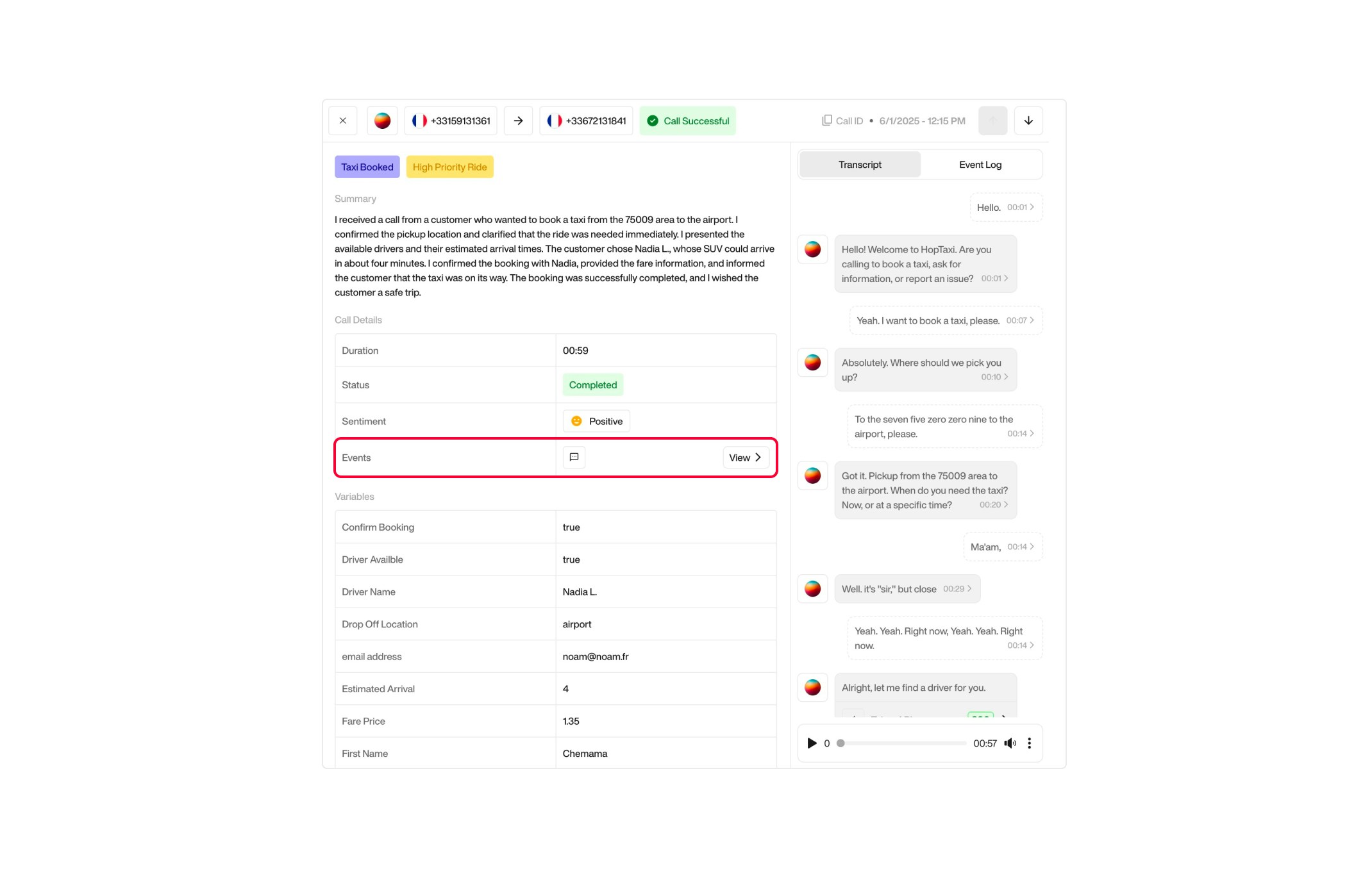 Send Email action interface on light mode