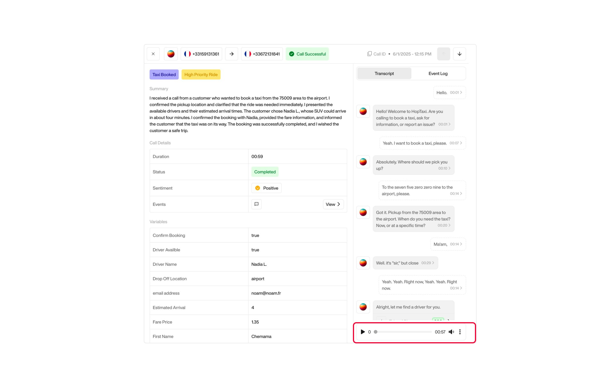 Send Email action interface on light mode