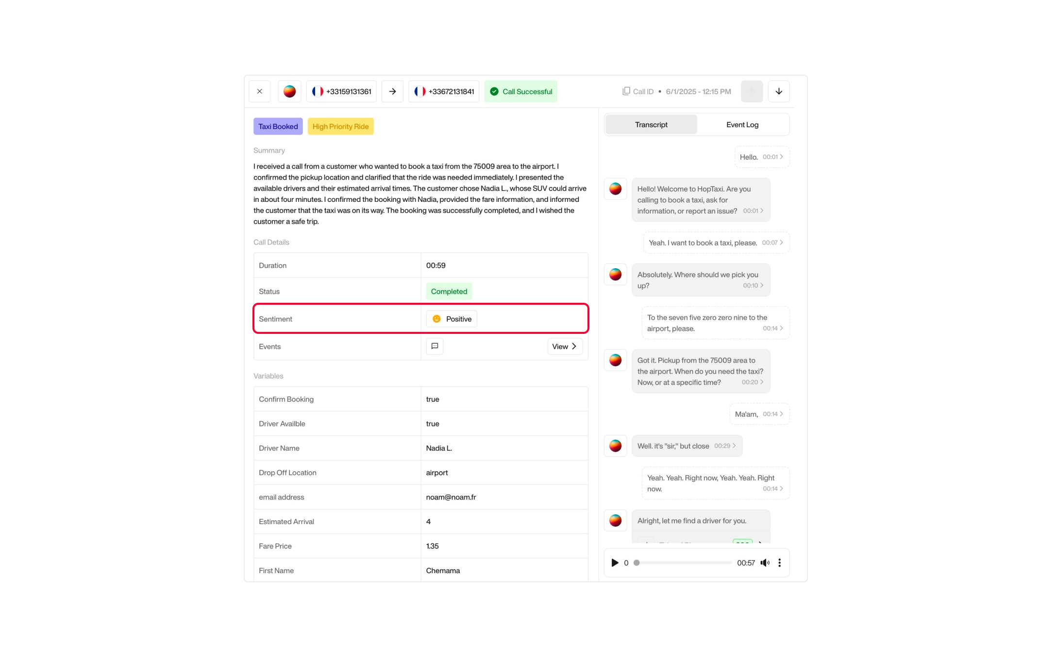 Send Email action interface on light mode
