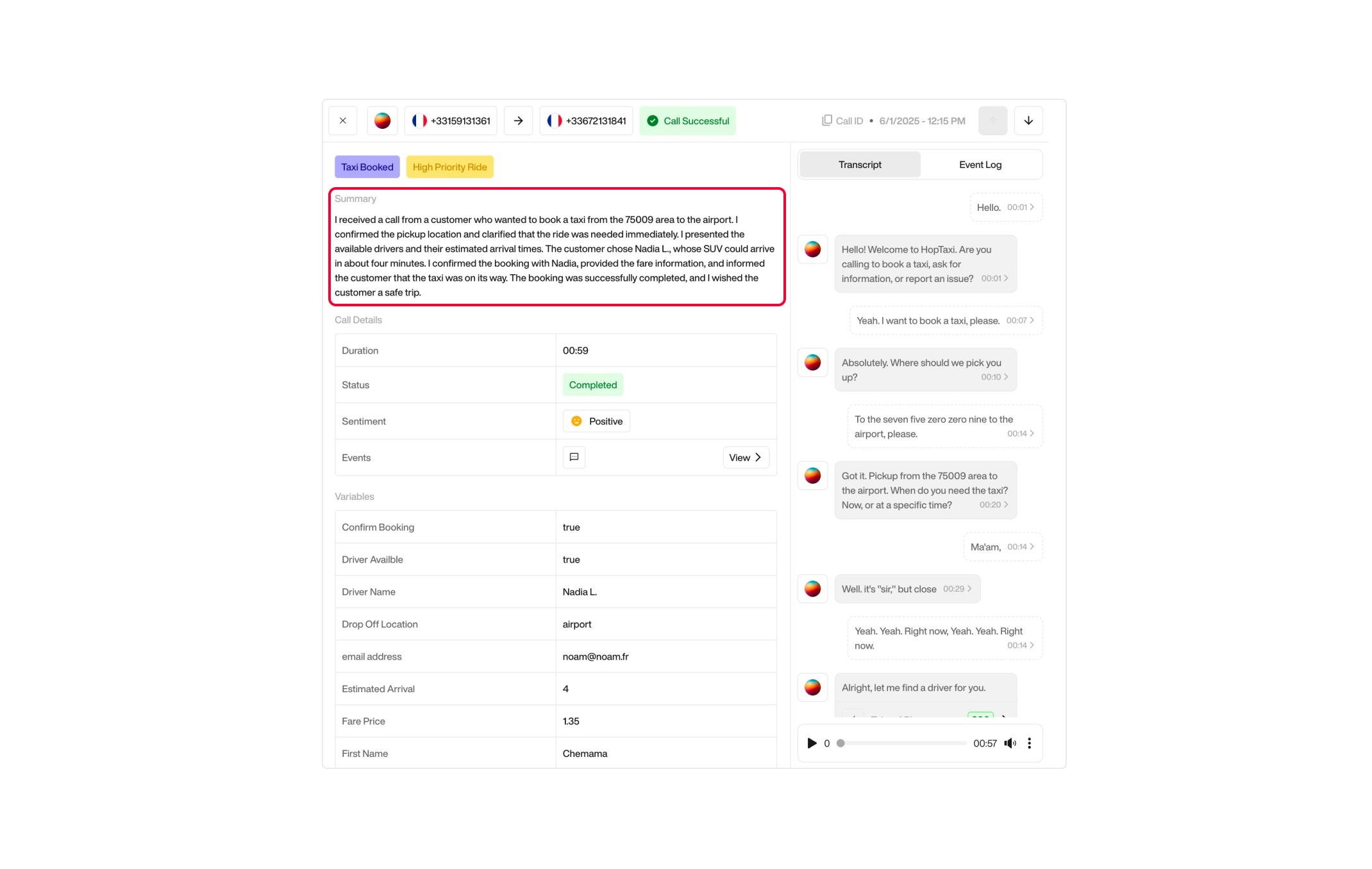 Send Email action interface on light mode