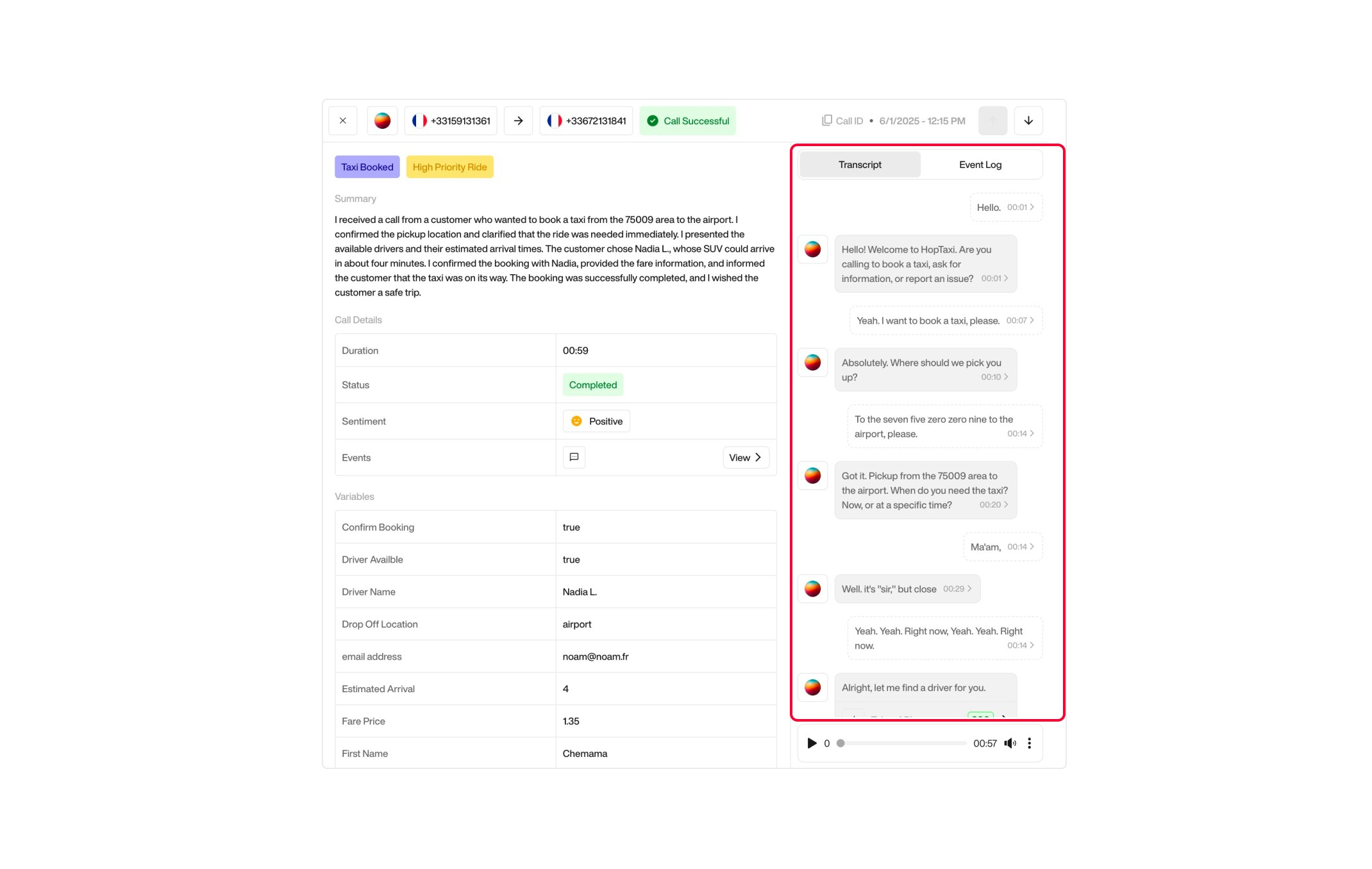 Send Email action interface on light mode