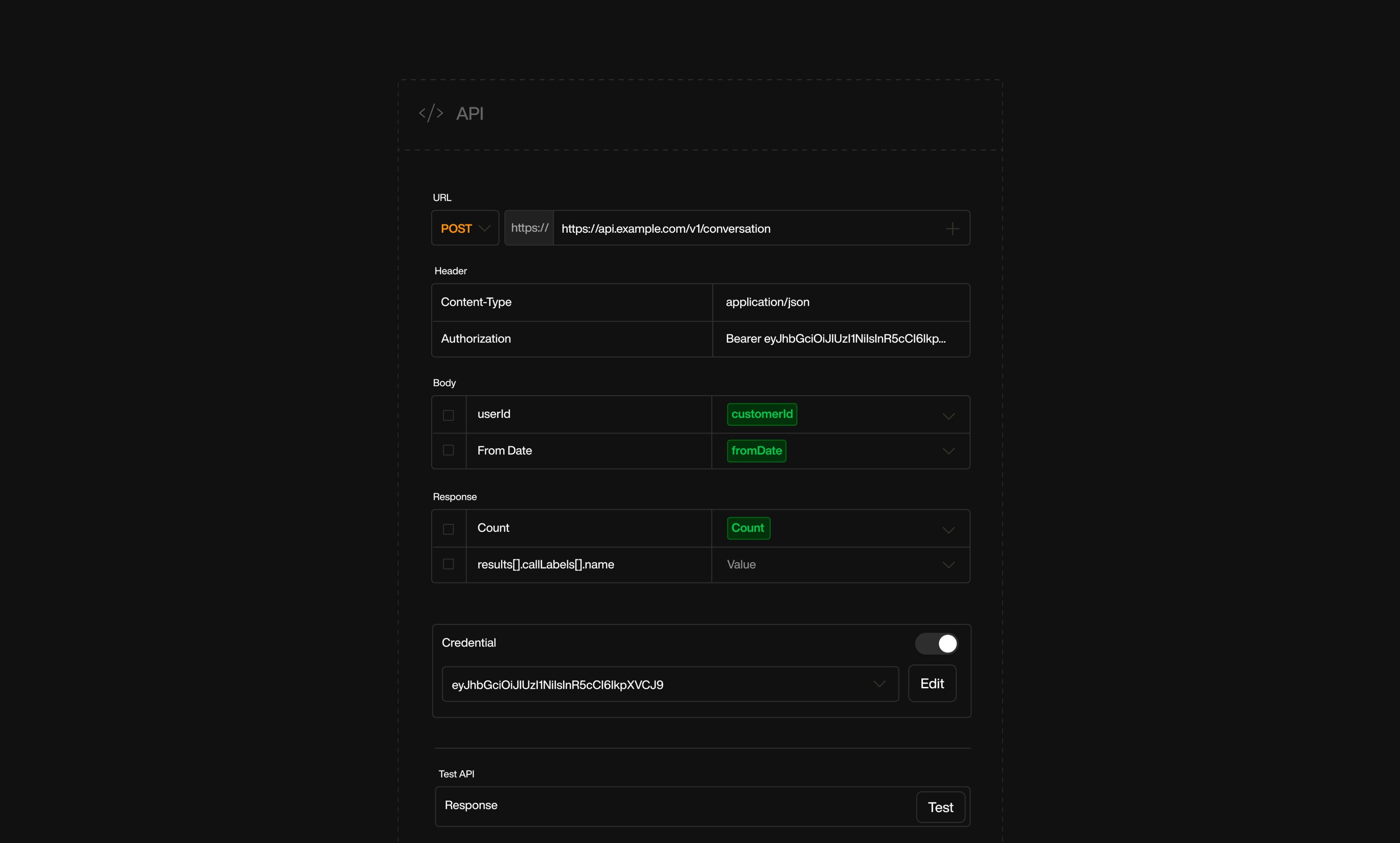 Send Email action interface on dark mode