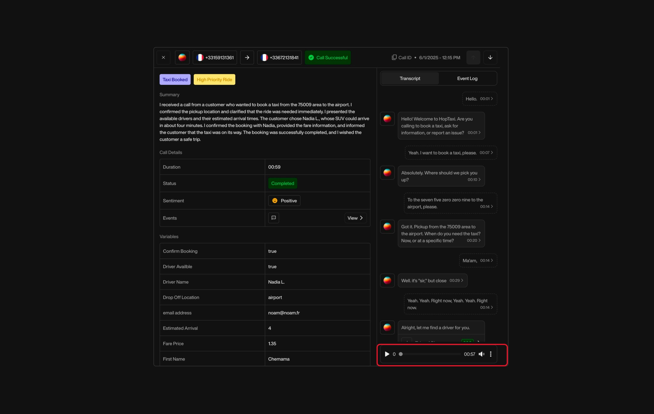 Send Email action interface on dark mode