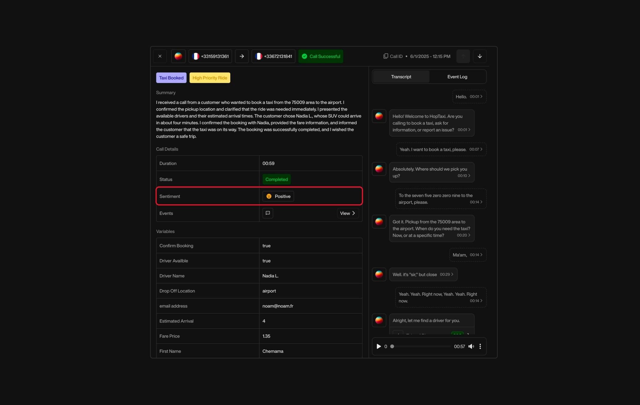 Send Email action interface on dark mode