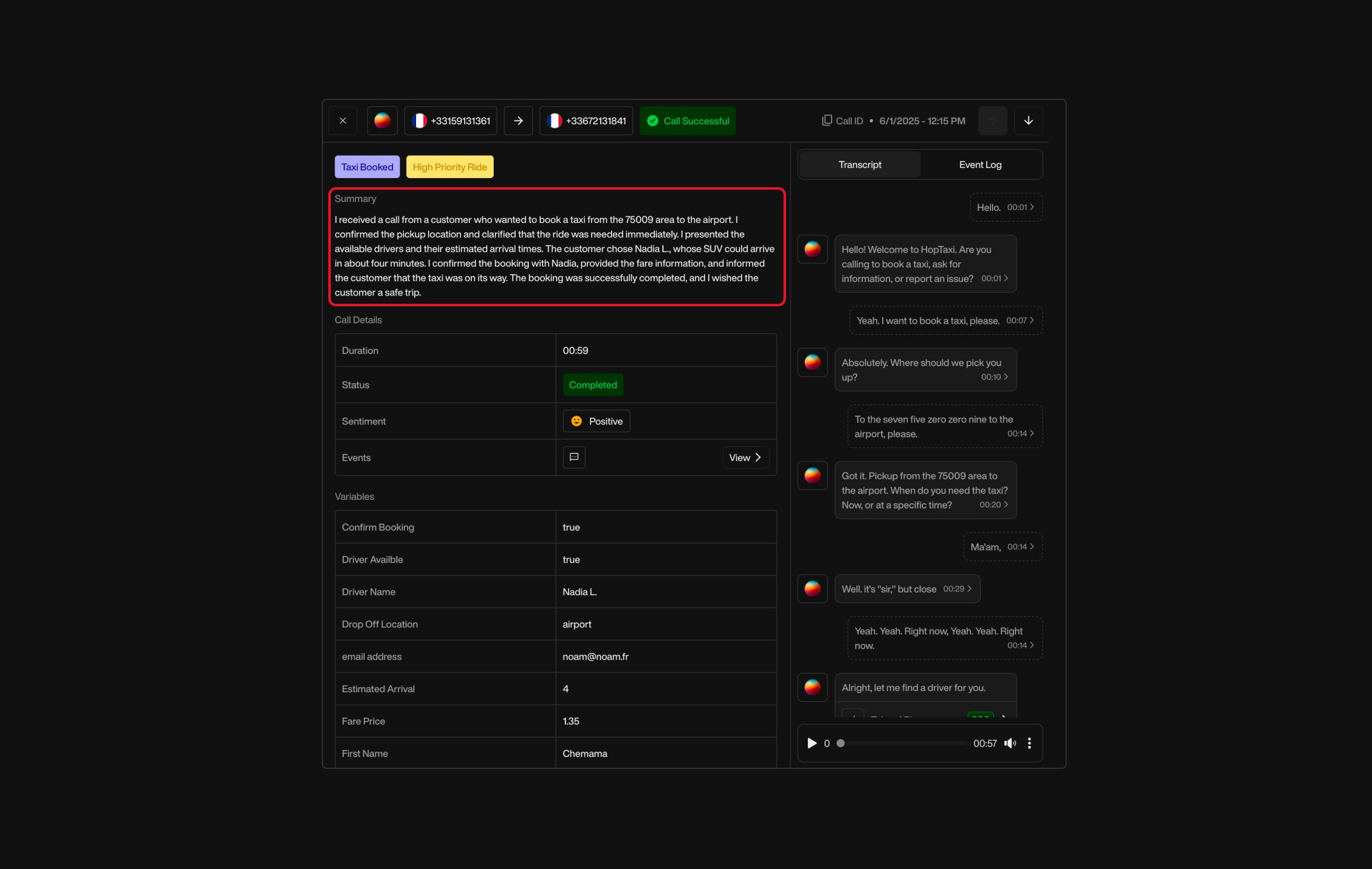 Send Email action interface on dark mode