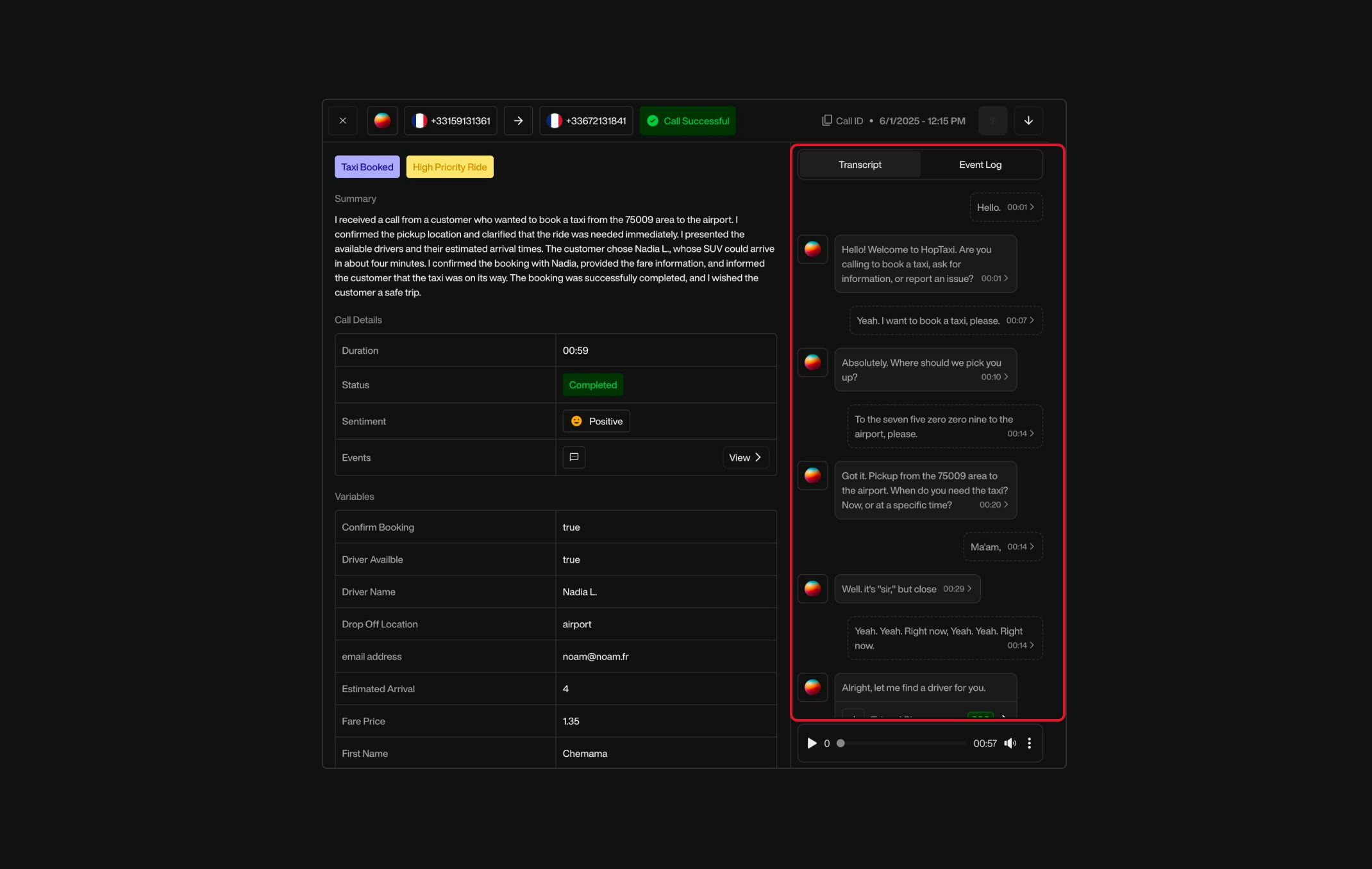 Send Email action interface on dark mode
