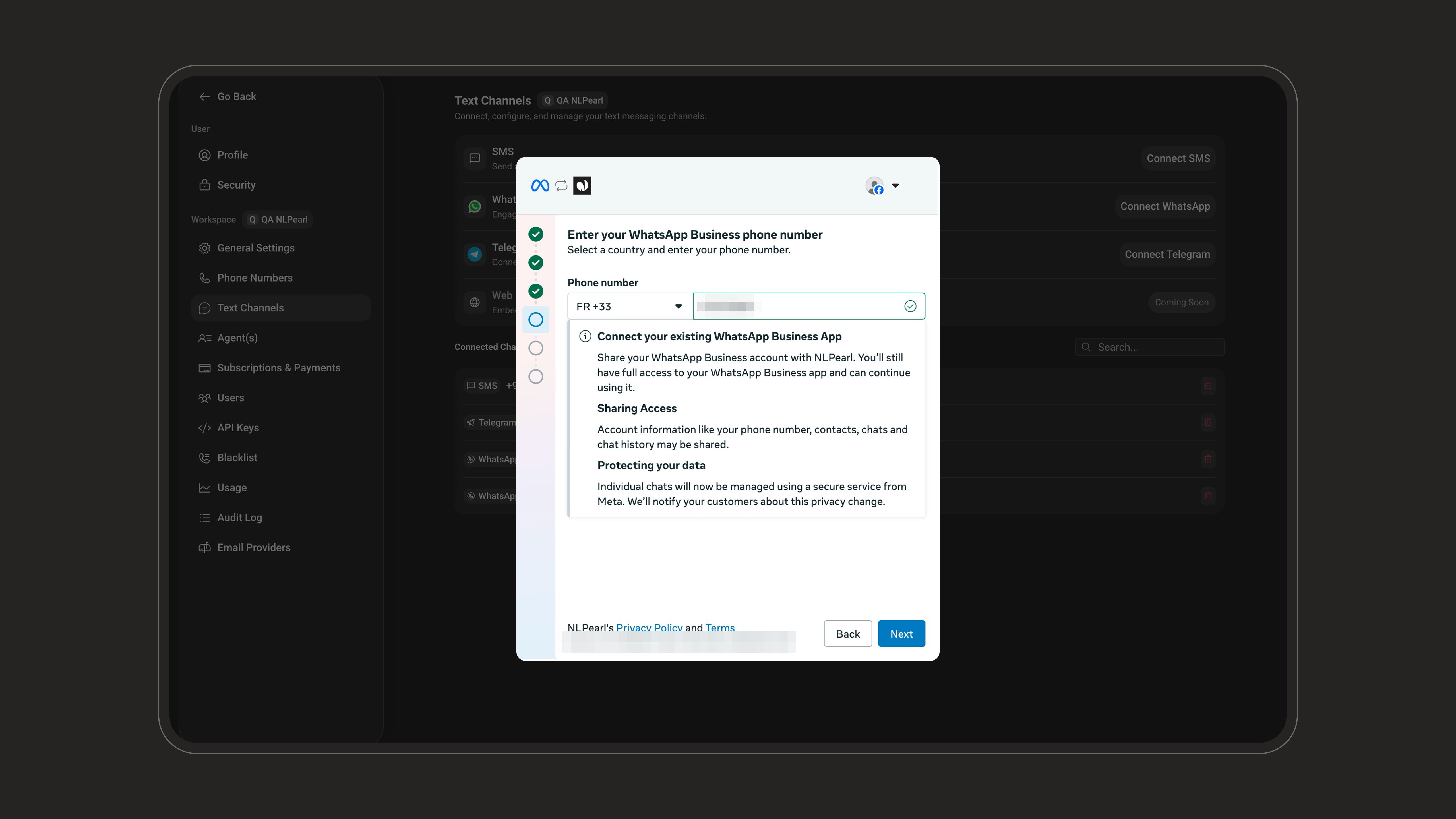 Details about connecting your existing WhatsApp Business App