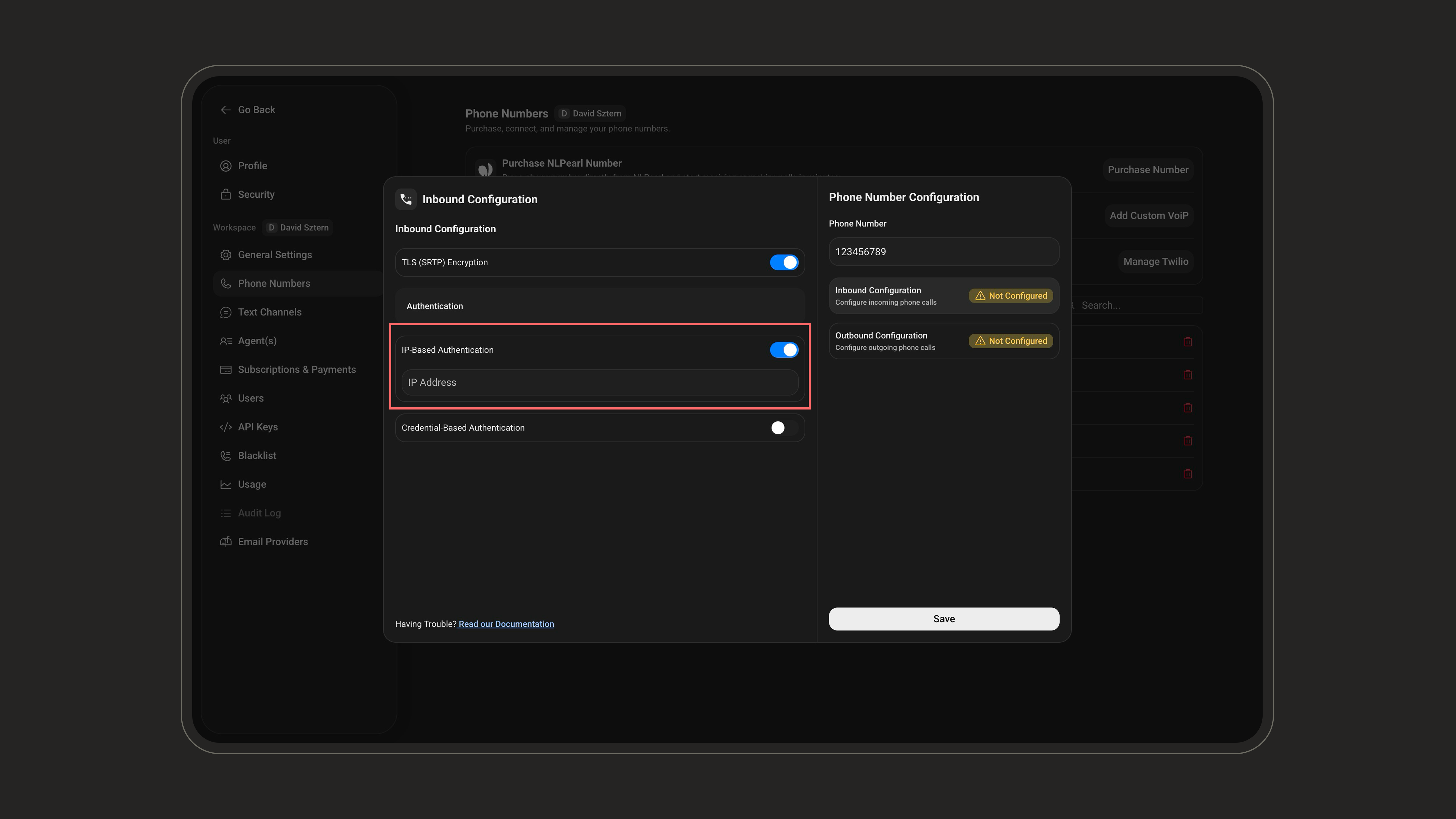 Inbound IP-based authentication