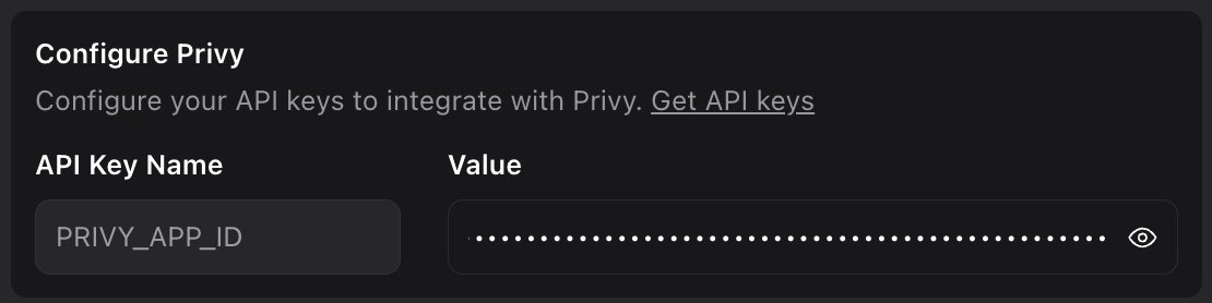 Screenshot showing the protocol configuration dialog with API key fields