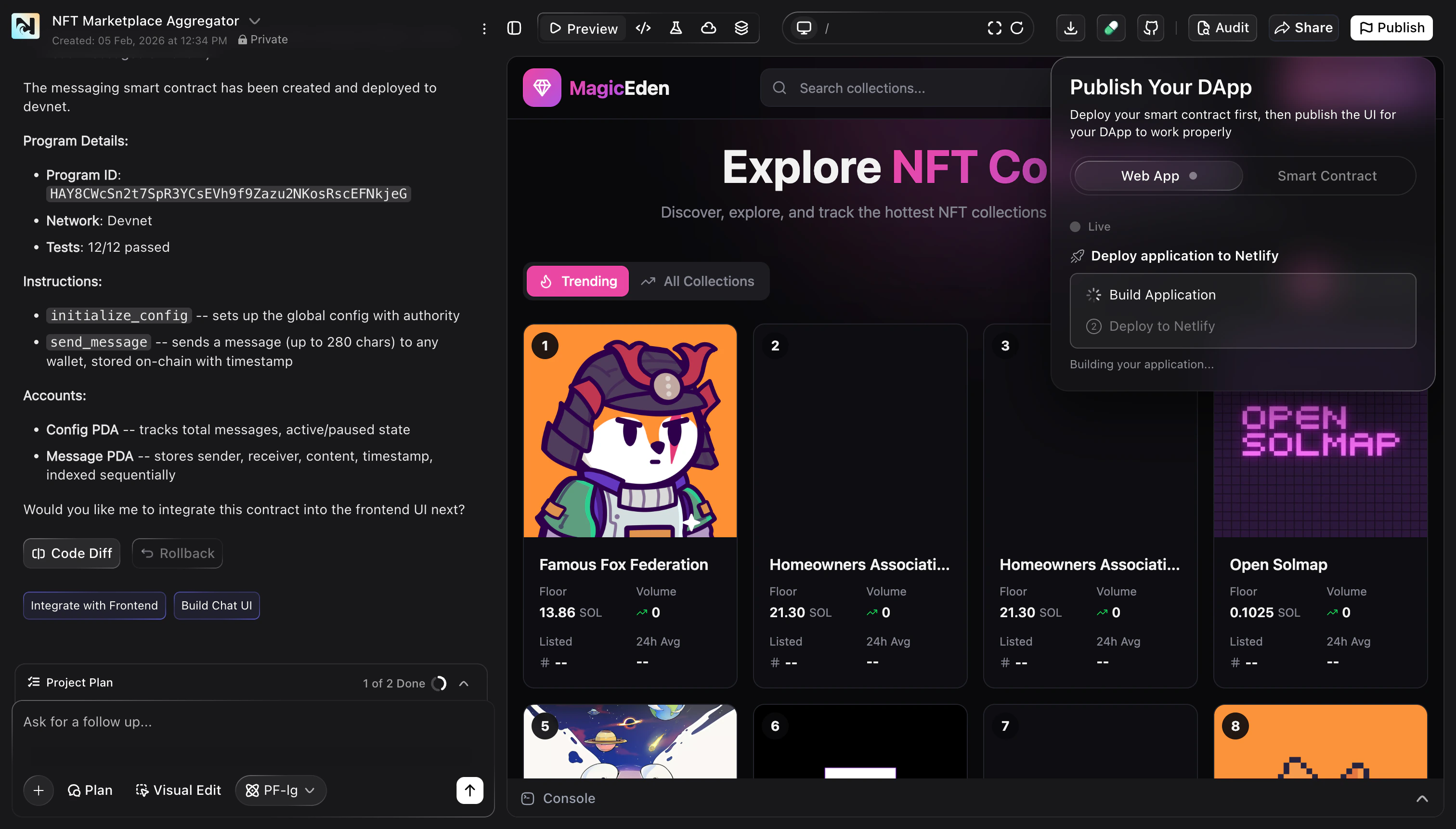 DApp build and deploy in progress