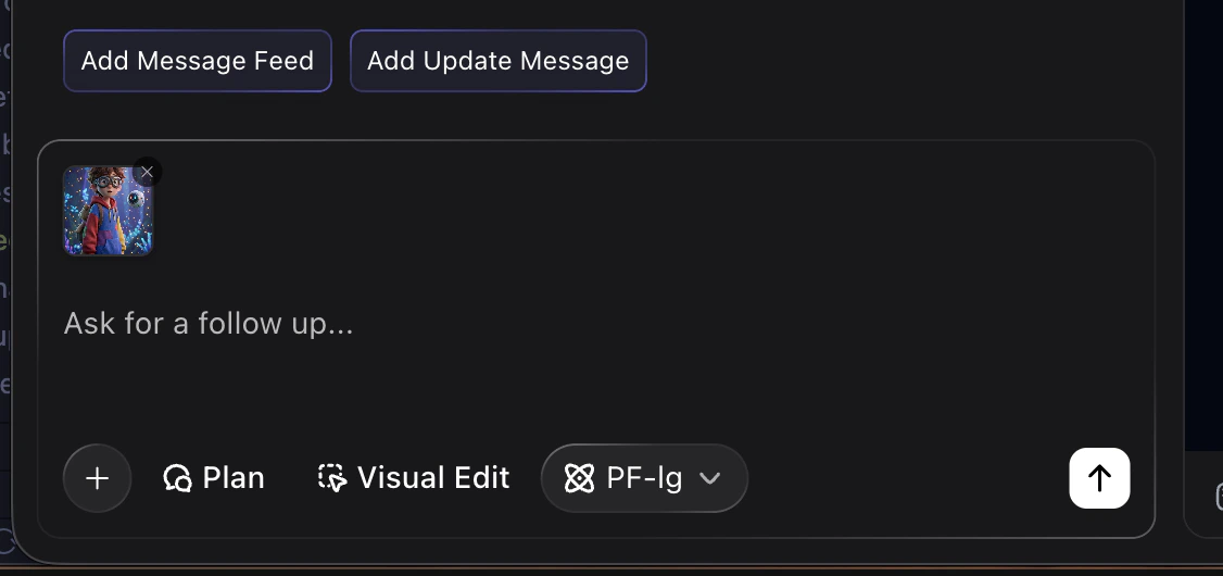 Generated image attached in chat input