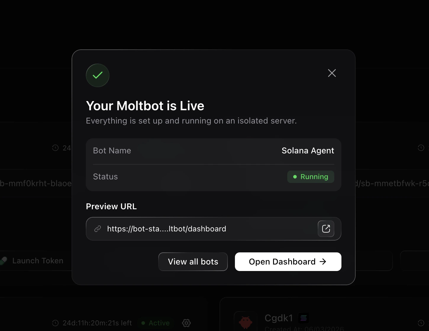 Bot creation in progress