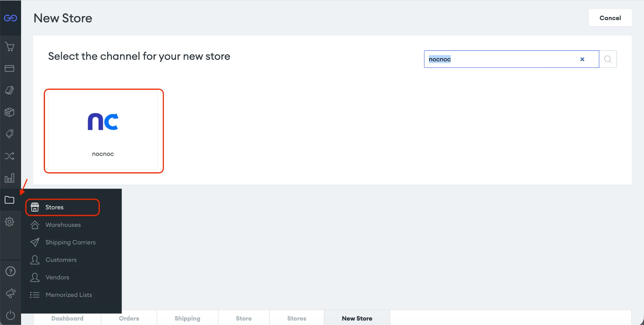 Create new store
