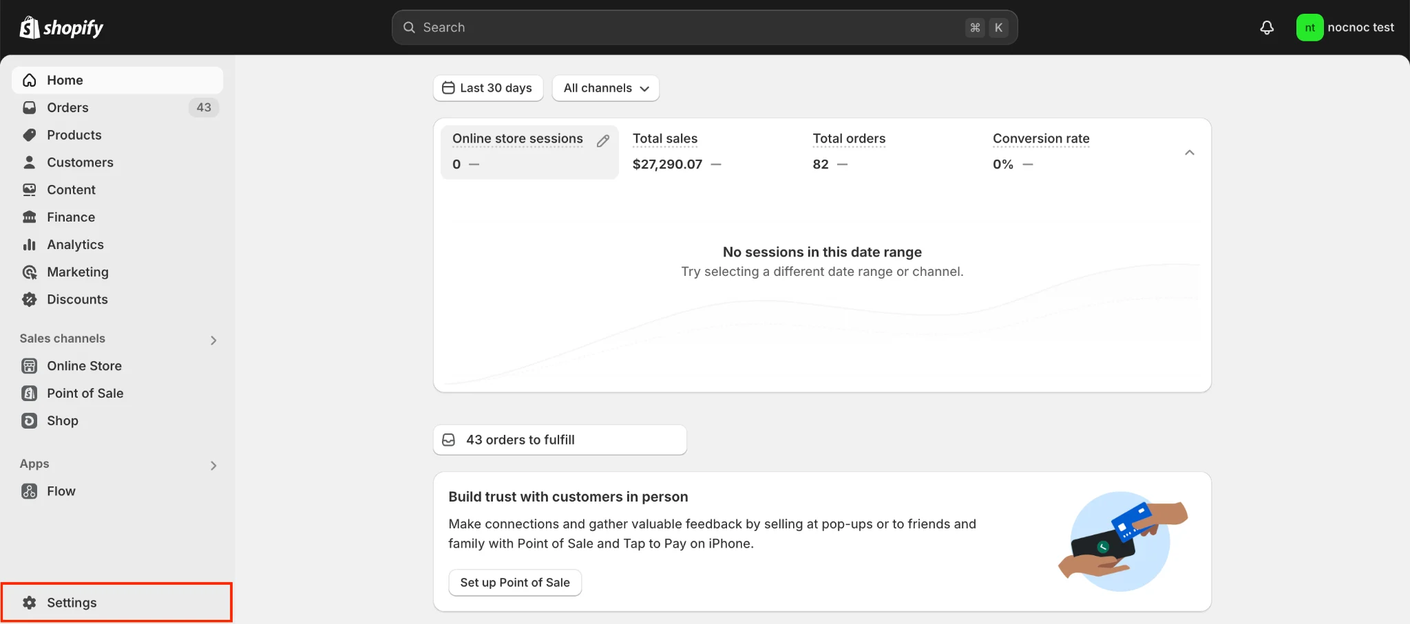 Shopify Admin Settings