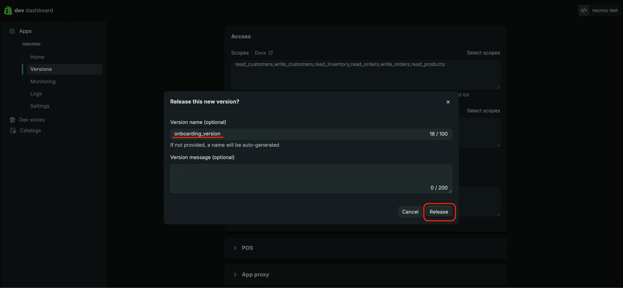 Release version