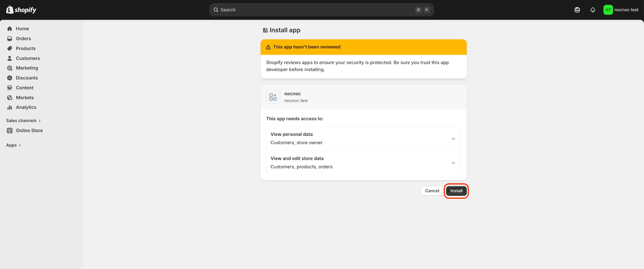 Confirm permissions