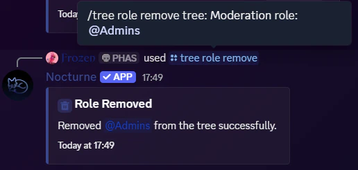 Tree Role Remove Tree Role Remove