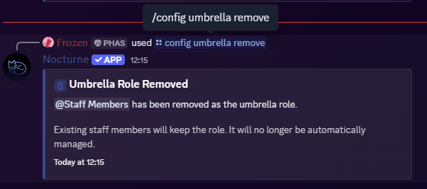 Config Umbrella Remove Config Umbrella Remove