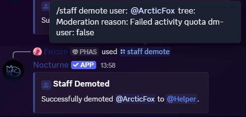 Staff Demote Staff Demote