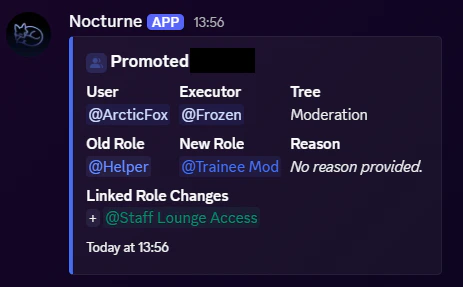 Staff Promote Log Output Staff Promote Log Output