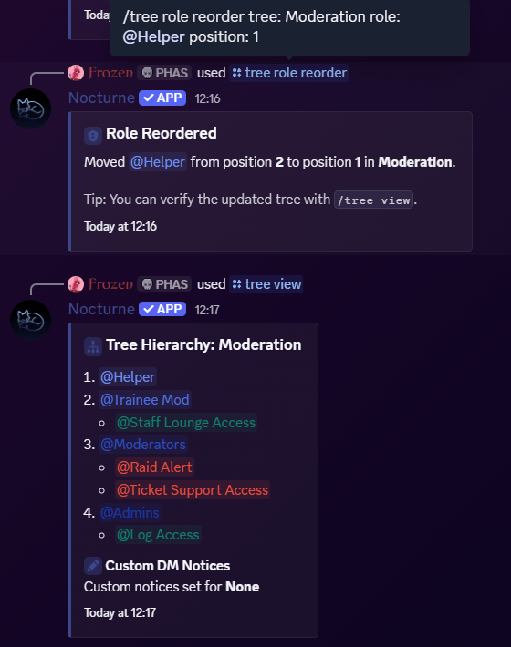Tree Role Reorder Tree Role Reorder