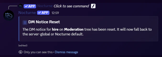 DM Notice Reset DM Notice Reset