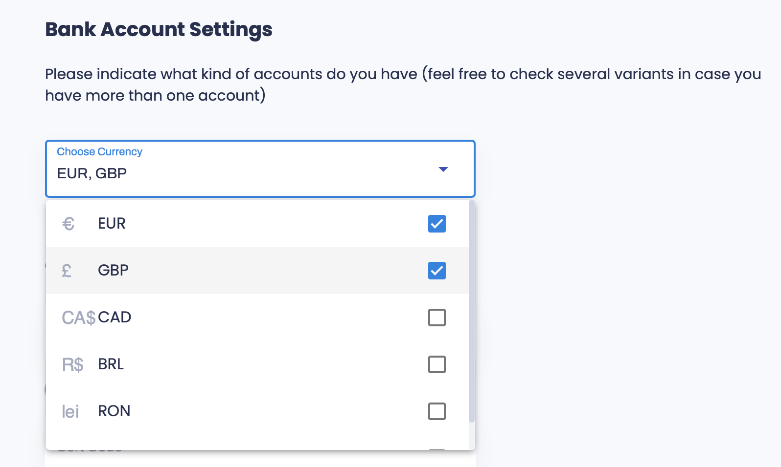 Remove Bank Account