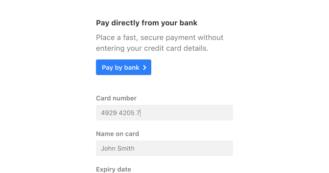 Offer open banking payments to customers who pay by card