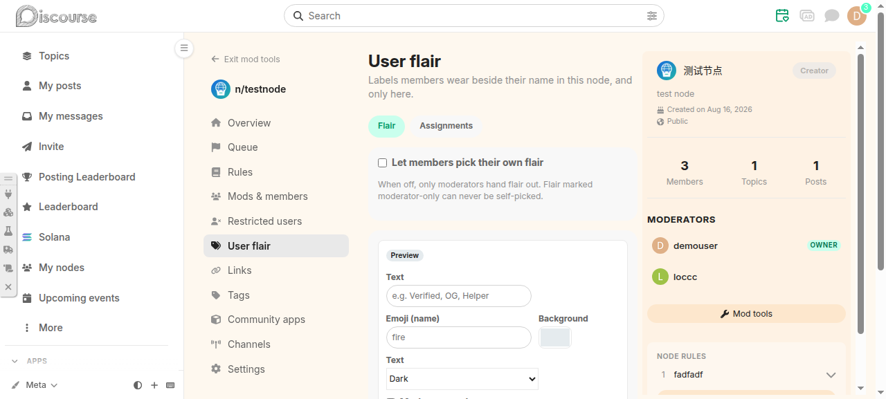 Mod tools — user flair