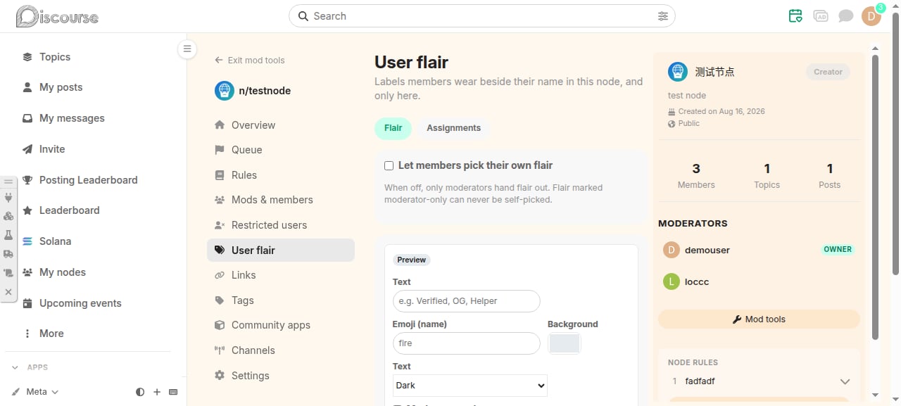 Mod tools — user flair