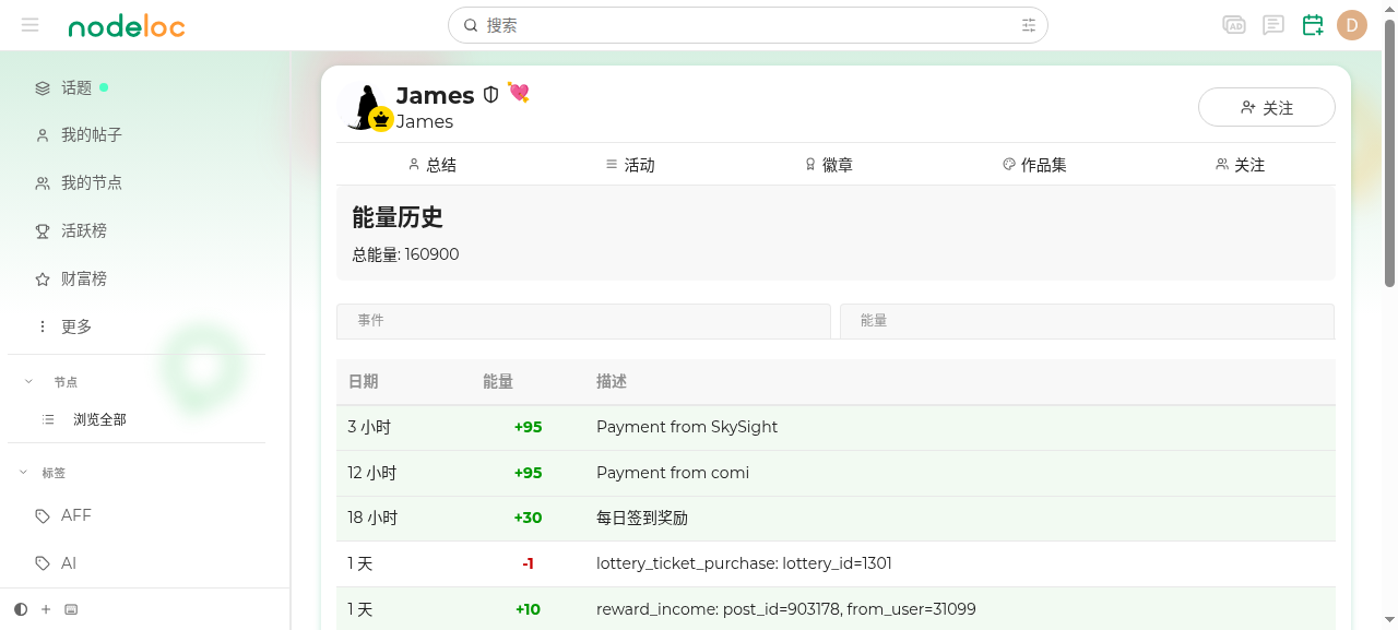 能量历史页面