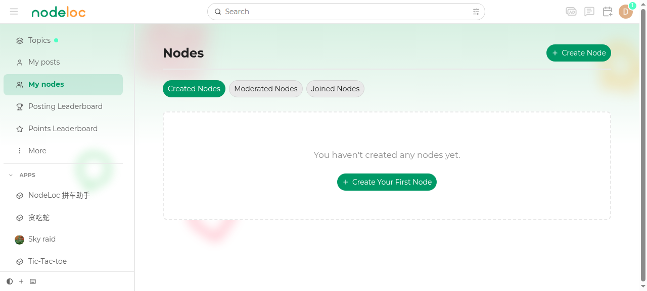 My Nodes page