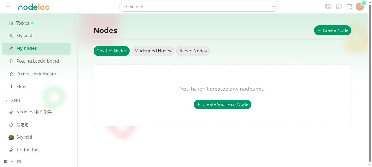 My Nodes page