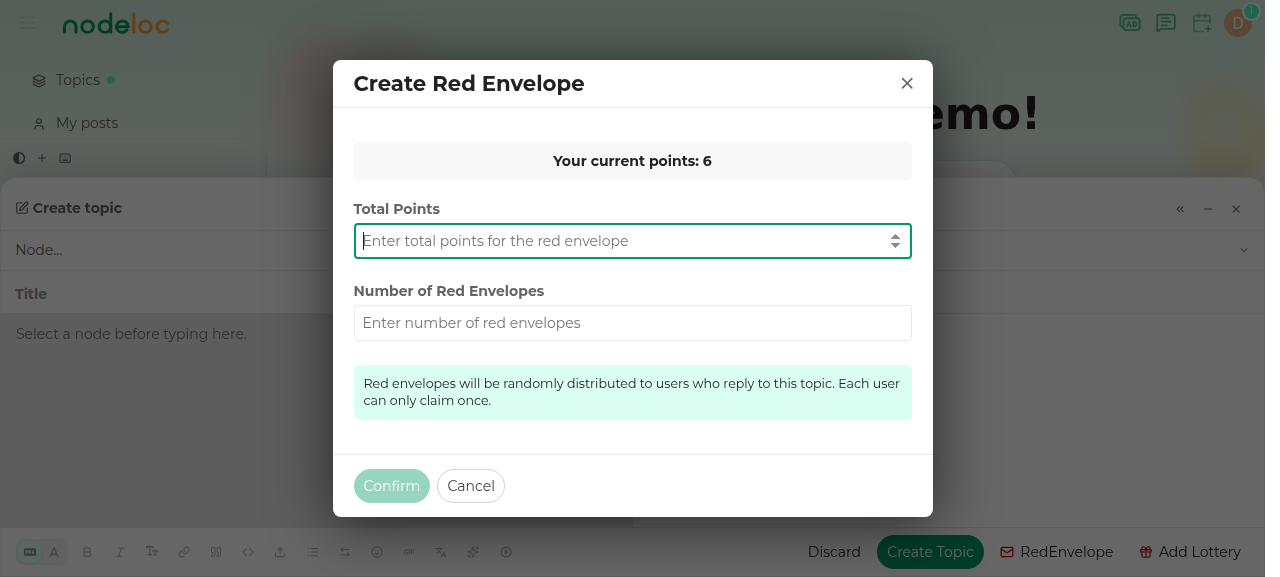 Create red envelope window