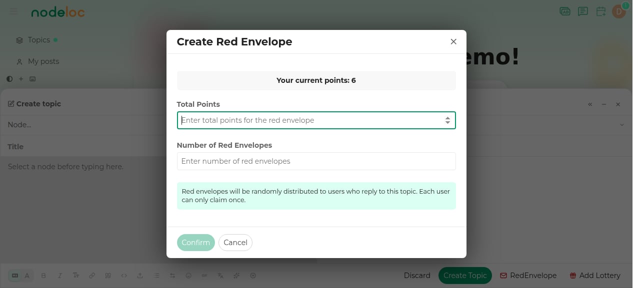 Create red envelope window