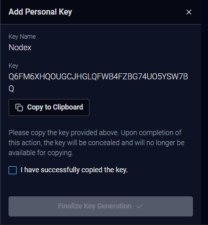 Vultr Copy Key
