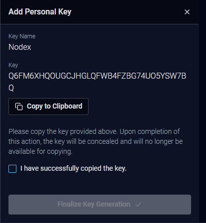 Vultr Copy Key
