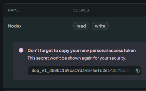 Digitalocean Copy Key
