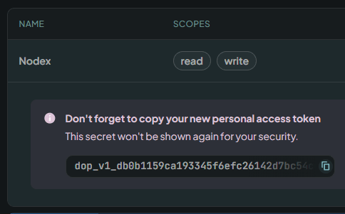 Digitalocean Copy Key