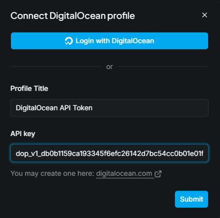 Digitalocean Create Profile Key
