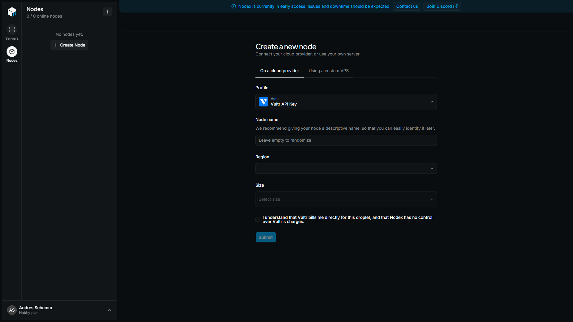 Create Cloud Node