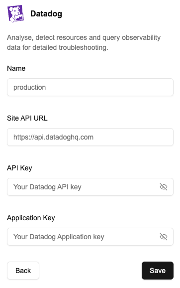 NOFire AI Datadog Form Connection
