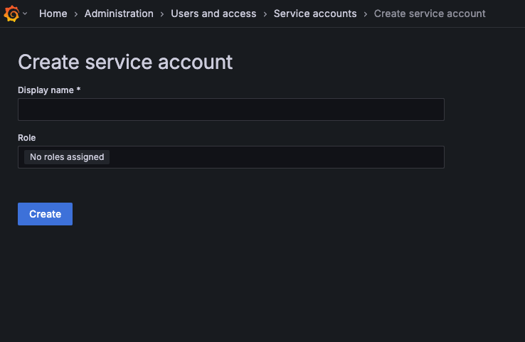 Grafana Service Account Creation Pn