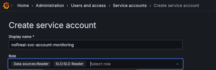 Grafana Service Account Roles Pn