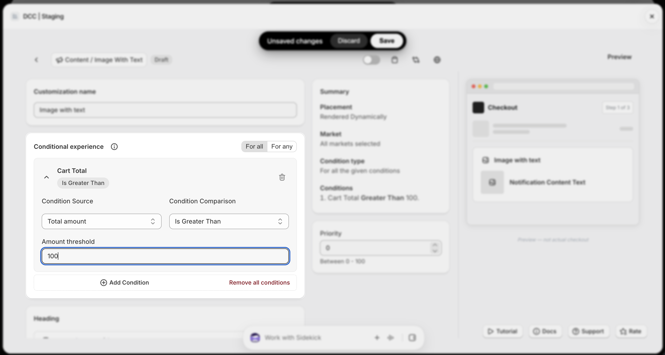 Image With Text Conditional Experience Focus