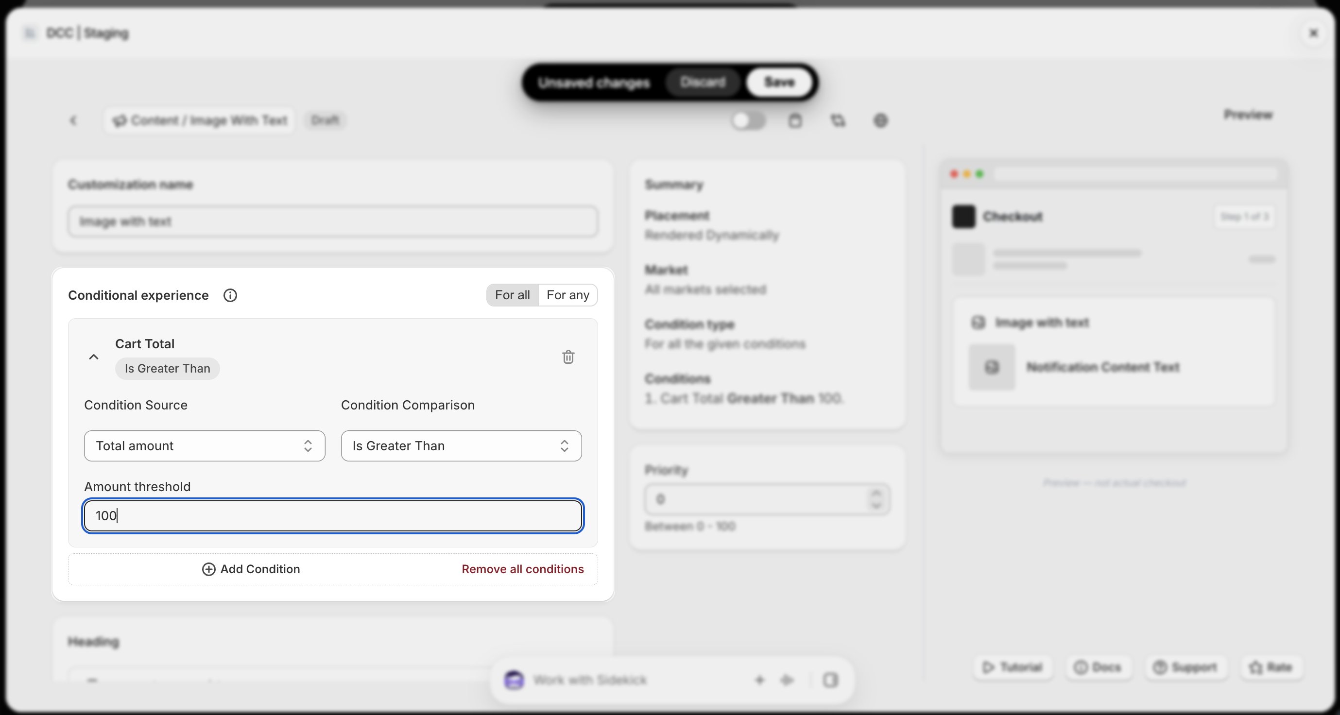 Image With Text Conditional Experience Focus